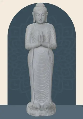 Product image of the product “Standing Buddha made of Riverstone, position Namaskara , H. 150cm. ”